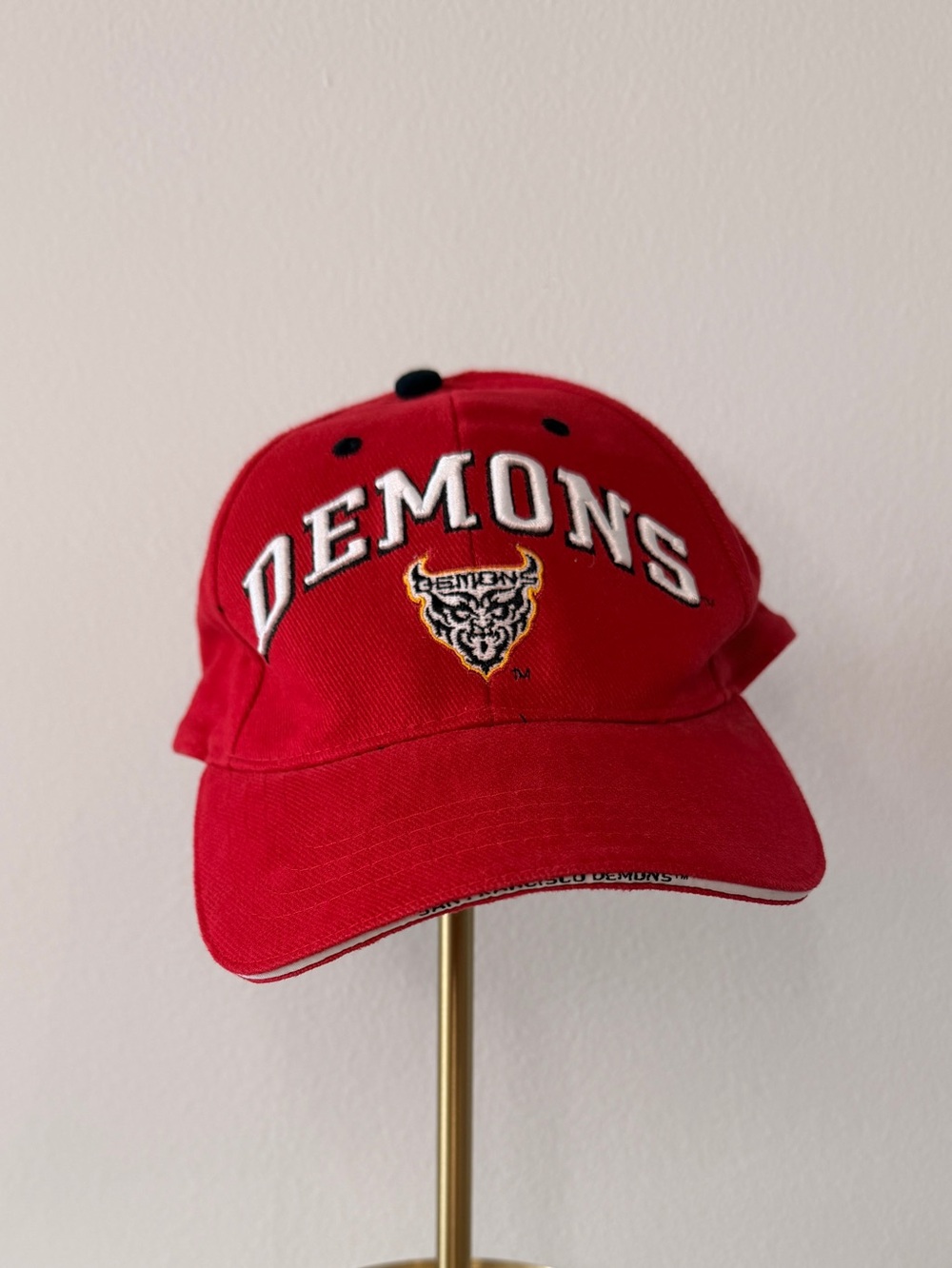 Red "Demons" Embroidered Baseball Cap - Unbranded